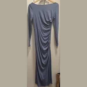 SHEIN Modely Solid Ruched Side Dress